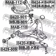 ���������� /�������� Febest ��� MMC L200 Pajero Sport; 0429-009; (TG-MN125376) 0429009KIT Febest 0429009 0429009 ����