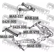 ���� ���������� /�������� /������ Febest /Mitsubishi L200 Montero Pajero 1999-; 0429-006; MR418674 MLS564 Febest 0429006 0429006 ����