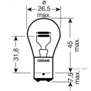 ����� Osram 7528 / 12V 21/5W P21/5W (S25) Osram 7528 7528 ����