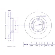 ���� ��������� /�������� /TI-GUAR ��� Toyota LAND Cruiser 80 1992-1998, Lexus LX450 1995-1998; 311,5/22��; TG-43512-60090 RN1066 SD4089 4351260090 Tig...