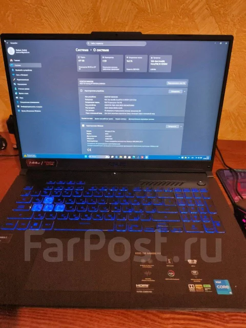 Asus TUF Gaming F17. 17.3", 144����, ��� 16 ��, ���� 512���, WiFi: 1, Bluetooth: 1, ����������� �� 4��. ����