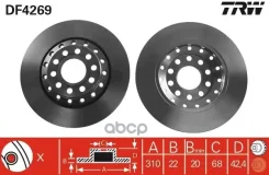 ���� ��������� ������ TRW DF4269 AUDI A8 03-10/VW Phaeton 04- /Vent. D=310mm TRW ���. DF4269 DF4269 ����