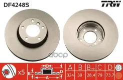 ���� ��������� �������� BMW E39 2.0.3.5L,2.0TD.3.0TD /Vent D=324mm TRW ���. DF4248S DF4248S ����