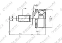 ���� �������� /TI-GUAR ��� Toyota VITZ Yaris 1999-2005, ECHO CP10 1999-2003 /� ABS /28*56*24; TG-9590Z48; 434100D020 490519 CO7535 GA20501 TO090A48 Ti...