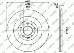 ���� ��������� /������ /TI-GUAR ��� AUDI A4 /S4 2007-, A5 /S5 2007-, Q5 2008-; 330/22��; TG-8K0615601C TG4H0615601H RN1734V BN1259 17823 Tiguar TG8K06...