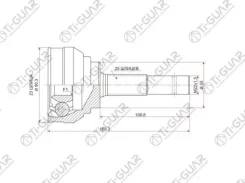 ���� �������� /TI-GUAR ��� Nissan AD Y11, Wingroad Y10 1990-1996, Sunnyga16DE, Pulsar B13 14 /23*55*25; TG-7417; 0210017 320124 391000M311 391000M600...