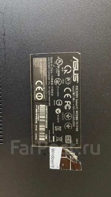 Asus X550V. 15.6", 2,6����, ��� 16 ��, ���� 240���, WiFi: 1, Bluetooth: 1 ����