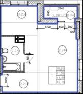 1-���������, ����� ������ 14/2. ����������, 44,5���.��. ����� � I ��. 2027 ����