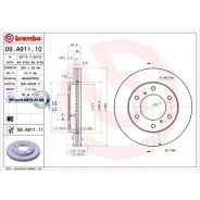 ���� ��������� (�������) Mitsubishi Pajero 99-20 / Montero 06- Brembo 09. A911.10, �������� 09A91110 ����