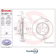 ���� ��������� (�������) Mitsubishi Lancer 07-17 / Galant Fortis 07-15 Brembo 09. B647.10, �������� 09B64710 ����