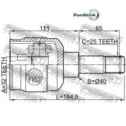 ���� ���������� 32X40X25 Chrysler Sebring (JR) 2001-2006 Febest 2011SEB 2011SEB ����