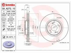 ���� ��������� Honda Accord CL# 02-08 Brembo 09. A272.11, �������� 09A27211 ����