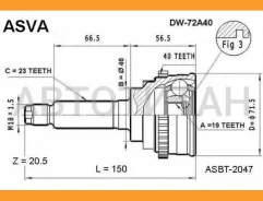 ���� ������� | ����� | Daewoo/ Matiz/19*46*23 �� DW72A40 ����