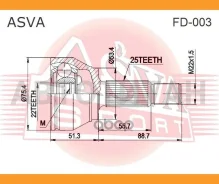 ���� �������� 22�52.9�25 FORD Fiesta/Fusion FD003 ����