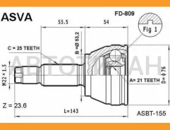 ���� ������� | ����� ����/��� | FORD/ Focus 1.4-2.0 98-/21*53,2*25 �� [FD809] FD809 ����