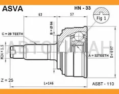 ���� �������� 32x64x28 Honda CRV RD1-RD2, Inspare, Saber UA1/UA2, Odyssey RA1/RA2, S-MX RH, STEP Wagon RF1/RF2, ������ HN33 ����