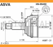 ���� ������� | ����� ����/��� | Honda/ Civic EU3/ EU4 (V24WD) 1.5 2000-, HRV (GH#) 1.6 98-/30*60* HN55A50 ����
