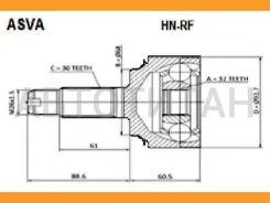 ���� �������� 30�69�32 Honda CR-V RE3/RE4 2007- [HNRF] CO3671, ST1049, 310042, GO2317, JC28024, 0310RE20, GI469, 603100731, 823124, ADH28969, DFCV063...