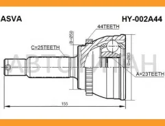 ���� Hyundai/KIA Matrix/Lavita 2001- 4950117250, 4950017250, HY02A44, 1210002A44 [HY002A44] HY002A44 ����