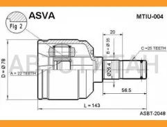 ���� ���������� | ����� ��� | Mitsubishi/ Lancer C12A/ CA1A/22*35*25 �� [MTIU004] MTIU004 ����
