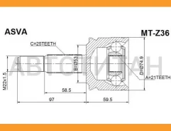 ���� �������� 21x53x25 Mitsubishi COLT Z36 2004- MTZ36 ����