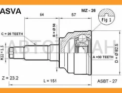 ���� �������� 30x56x26 Mazda Mazda Familia 323 Eunos Presso Lantis Capella Telstar MZ26 ����