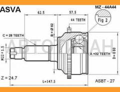 ���� ������� | ����� ����/��� | Mazda/ 6 GG#, Atenza Sport GY#/32*62*28 �� MZ44A44 ����