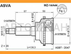���� �������� 19x52x24 Mazda Demio DW3W/DW5W [MZ14A44] MZ14A44 ����