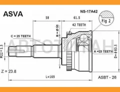 ���� �������� Nissan 100 NX 90-94/Almera I/II 95-/Sunny III 90-00 NS17A42 ����