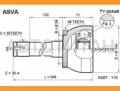 ���� �������� 24x59x30 Toyota : LAND Cruiser 80 ������ �������� [TY30A48] TY30A48 ����