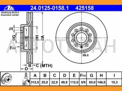 ����. ���� ���. ����. [312x25mm] 5 ���. AUDI A3 2.0TDI/quattro 5/03- VW Passat [24012501581] 24012501581 ����