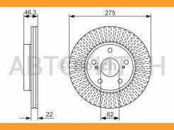 ���� ��������� �����.d=275/62,w=22/19,5 ���Toyota Auris/Corolla1.3/1.4/1.6 VVTi 07 24012202561, 54638, 197183, 92163800, 98200163801, J3302161, BDC567...