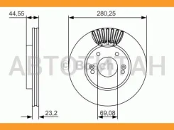 ���� ����. ���. ����. [280 x 23,1mm. ] 5 ���. KIA Ceed/Pro Ceed 1,4-1,6L (05/12-) Hyundai Elantra/i30/Veloster 1,6L (03/11-) 0986479A12 ����