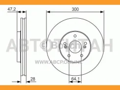 ���� ����. ���. ����. [300x28] 5 ��� Honda Accord VII 2.4-3.2 98-08 [0986479R47] 0986479R47 ����