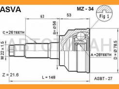 ���� ������� | ����� | Mazda/ Familia 323 Laser (BJ3P) 1.3, (BJ5P) 1.5 98-/28*56*26 �� ASVA MZ34 MZ34 ����