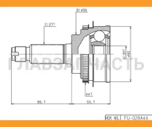 ���� �������� /������ /����� HDK ��� Impreza GD# GG# Sport Wagon 2000-; 30*56*27; FU-028A44; (TG-9128Z44) 28321FE040 28321FE041 28321FE061 FU028A44 ��...