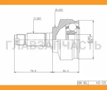 ���� �������� /�������� HDK ��� Honda Fit Jazz City 2003- GD6 L15A1; 28*52*26; HO-059; (TG-4459) 44306Seltool HO059 ����