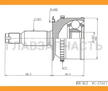 ���� (�������/ �����) Mitsubishi L200 05- / Pajero 06-11 / Pajero Sport 08-21 / Challenger 96-01 [MI057A47], �������� MI057A47 ����
