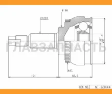 ���� �������� /�������� ������ /����� HDK ��� Nissan Cefiro A33 1998-2002 X-Trail 2000-; 25*56*29; NI-069A44; (NI-E069A TG7469Z44) 391012Y070 NI069A44...