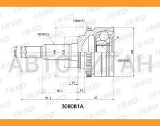 ���� ������� 33/29 ABS 47 | ����� ����/��� | Daewoo�Lanos�(KLAT)�1. �6�16V�(78�kW)�1997. �05- [309081A] 309081A ����