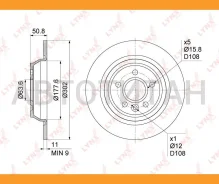 ���� ��������� ��������������� (302x11) | ��� | Ford Mondeo IV 1.6-2.5 07-14 / Kuga I 2.0D-2.5 08-12 / Galaxy / S-Max 1.6-2.2D 06-15 / Land Rover Rang...