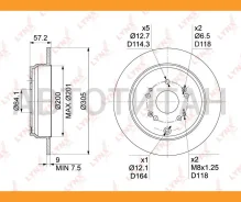 ���� ��������� ��������������� (304,5x9) | ��� | Honda CR-V II 2.0-2.4 01-06 [BN1030] BN1030 ����