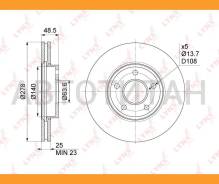 ���� ��������� ������������� (278x25) | ����� | Ford Focus II 1.4-2.0D 04-12 / C-Max 1.6-2.0D 03-10 / Volvo C30 1.6-2.5 06-12 / S40 II 1.6-2.5 04-12...