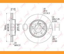 ���� ��������� ������������� (282x23) | ����� | Honda CR-V I 2.0 95-02 / HR-V 1.6 99- / Legend III 3.5 96- / Odyssey / Shuttle(RA) 2.2-3.0 94-02 / Pre...