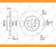 ���� ��������� ������������� (262x21) | ����� | Honda Civic V-VII 1.4-2.0D 91-05 / Jazz(GE) 1.2-1.5 08- [BN1034] BN1034 ����