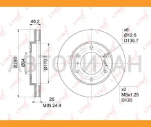 ���� ��������� ������������� (290x26) | ����� | Mitsubishi Pajero (V6_W) 00-07 / Pajero (V80, V90) 07- / Hyundai Galloper (JK-01) 98-03 [+ABS] (290x26...