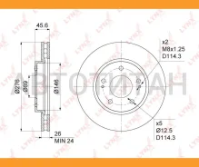 ���� ��������� ������������� (276x26) | ����� | Mitsubishi Lancer(CY/X) 1.5-2.0 08- [BN1091] BN1091 ����