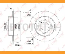 ���� ��������� ��������������� (258x10) | ��� | Nissan Almera(N16) 1.5-2.2D 00- / Primera(P10, P11) 1.6-2.0D 90-01 [BN1100] BN1100 ����