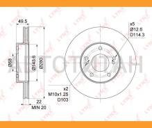 ���� ��������� ������������� (280x22) | ����� | Nissan Maxima(A32) 2.0 94-00 [BN1106] BN1106 ����