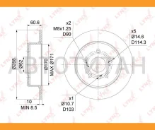 ���� ��������� ��������������� (288x10) | ��� | Toyota Camry(V20) 2.2-2.5 96-01 / Harrier 2.2-3.0 98-03 / Higlander 2.4-3.0 00-07/ Lexus RX300 00-03...